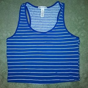 Blue striped crop top